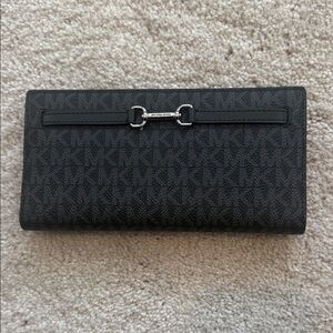 Michael Kors Black Wallet with Silver Zipper